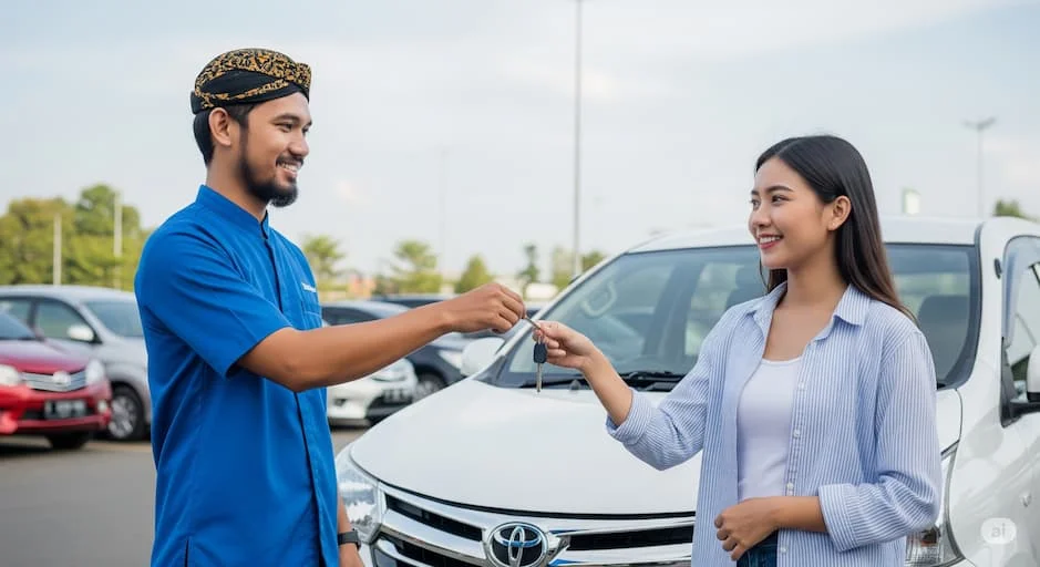 Proses Serah Terima Kunci Mobil Rental Jogja - Andalan Transport